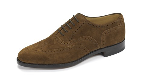 brown suede semi brogue shoes