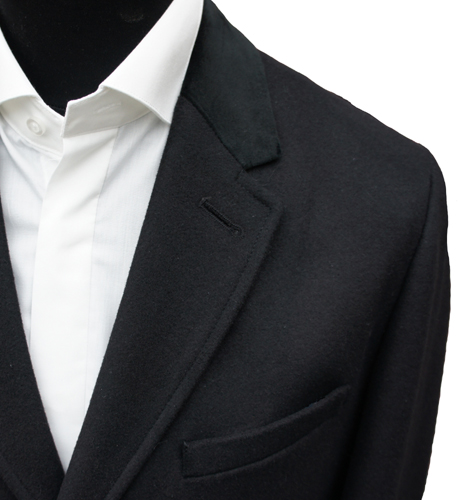 Black Overcoat with Velvet Collar - £89