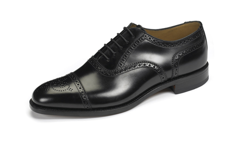 Loake Black Semi Brogue Shoes 201b - £109
