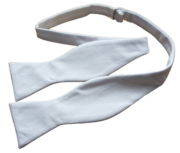 white cotton bow tie